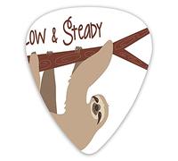 Guitar Picks 12 Pack Universal ABS Guitar Picks,Cartoon Style Australian Wildlife Mammal On Tree Branch Slow And Steady Phrasefor Acoustic and Electric Guitar