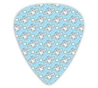 Guitar Picks 12 Pack Universal ABS Guitar Picks,Cat Angels Flying High Hearts Happiness Kids Nursery Kitty Love Heavenly Wingsfor Acoustic and Electric Guitar