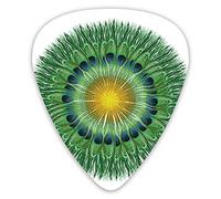 Guitar Picks 12 Pack Universal ABS Guitar Picks,Circular Peacock Feathers Design With Bird Abstract Exotic Tail Naturefor Acoustic and Electric Guitar