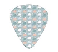 Guitar Picks 12 Pack Universal ABS Guitar Picks,Colorful Calm Ocean with Fauna Whales and Seagulls Abstract Cartoon Style Dra,for Acoustic and Electric Guitar,Gray blue