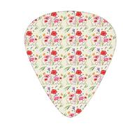 Guitar Picks 12 Pack Universal ABS Guitar Picks,Colorful Flourishing Meadow Flowers Herbs and Leaves Fresh Growth Botanical Artful,for Acoustic and Electric Guitar