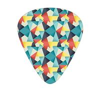 Guitar Picks 12 Pack Universal ABS Guitar Picks,Colorful Geometric Triangles Fractal Unusual Various Forms Artful Hipster Graphic,for Acoustic and Electric Guitar,Blue Red Yellow