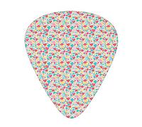 Guitar Picks 12 Pack Universal ABS Guitar Picks,Colorful Hearts for Valentines Day Love Childish Hand Drawn Happiness Joy Theme,for Acoustic and Electric Guitar