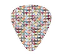 Guitar Picks 12 Pack Universal ABS Guitar Picks,Colorful Stylized Pattern with Marine Icon Symmetl Abstract Geometric Design,for Acoustic and Electric Guitar
