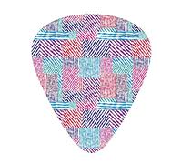 Guitar Picks 12 Pack Universal ABS Guitar Picks,Colorful Wavy Lines in Parallel Horizontal and Vertical Symmetric Stripes Design,for Acoustic and Electric Guitar