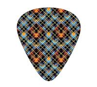 Guitar Picks 12 Pack Universal ABS Guitar Picks,Contemporary Design of Geometl Diagonal Tartan Pattern with Intersecting Lines,for Acoustic and Electric Guitar