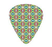 Guitar Picks 12 Pack Universal ABS Guitar Picks,Contemporary Geometric Themed Fractal Style Colorful Bars in Squares,for Acoustic and Electric Guitar