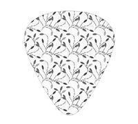Guitar Picks 12 Pack Universal ABS Guitar Picks,Contemporary Graphic of Fall Autumn Leaves and Branches Simple Pure Shabby Chic Art,for Acoustic and Electric Guitar,Grey White