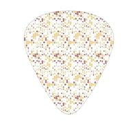 Guitar Picks 12 Pack Universal ABS Guitar Picks,Contemporary Style Trippy Computer Art Featured Geometric Textured Print,for Acoustic and Electric Guitar,Marigold Ruby White