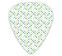 Guitar Picks 12 Pack Universal ABS Guitar Picks,Continuous Geometric Themed Creative Pattern With Vintage Colorful Polka Dot Roundsfor Acoustic and Electric Guitar