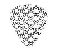 Guitar Picks 12 Pack Universal ABS Guitar Picks,Continuous Pattern of Hand Drawn Stylized Pentagram Star in Circle,for Acoustic and Electric Guitar,Charcoal Grey and White