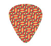 Guitar Picks 12 Pack Universal ABS Guitar Picks,Curved Stripes Pattern with Many Colors Wavy Abstract Composition of Geometric Shapes,for Acoustic and Electric Guitar