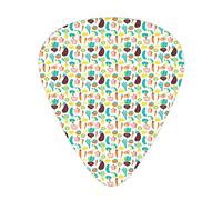 Guitar Picks 12 Pack Universal ABS Guitar Picks,Cute Abstract Cartoonish Design Agriculture Pattern with NaturalFoods,for Acoustic and Electric Guitar