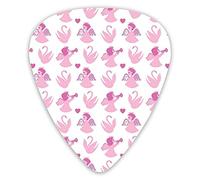 Guitar Picks 12 Pack Universal ABS Guitar Picks,Cute Angel Swans Love In The Air Theme Valentines Honeymoon Cupid Dreamlikefor Acoustic and Electric Guitar