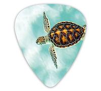 Guitar Picks 12 Pack Universal ABS Guitar Picks,Cute Baby Turtle Swimming In Abstract Waters Serene Nature Picturefor Acoustic and Electric Guitar
