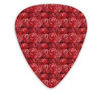 Guitar Picks 12 Pack Universal ABS Guitar Picks,Cute Illustration With Fantastic Floral Petals In Warm Color Palette Romantic Lovefor Acoustic and Electric Guitar