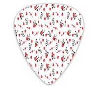 Guitar Picks 12 Pack Universal ABS Guitar Picks,Cute Panda Bear In Love Sitting With Vivid Valentines Hearts And Arrowsfor Acoustic and Electric Guitar
