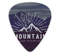 Guitar Picks 12 Pack Universal ABS Guitar Picks,Dare To Explore Quote Mountain Landscape Journey Adventure Themed Motivational Imagefor Acoustic and Electric Guitar