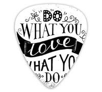 Guitar Picks 12 Pack Universal ABS Guitar Picks,Do What You Love Words Of Wisdom Hand Drawn Lettering For A Successful Lifefor Acoustic and Electric Guitar