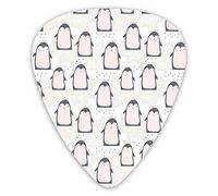 Guitar Picks 12 Pack Universal ABS Guitar Picks,Doodle Style Cartoon Animals From Antarctica With Crowns On A Dotted Backgroundfor Acoustic and Electric Guitar