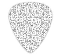 Guitar Picks 12 Pack Universal ABS Guitar Picks,Doodle Style Christmas Happy New Year Rudolph Snowman Festoon Xmas Tree Santa Designfor Acoustic and Electric Guitar