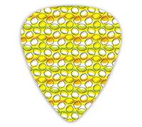Guitar Picks 12 Pack Universal ABS Guitar Picks,Dotted Fresh Citrus Fruits Pattern With Horizontal Stripes With Summer Season Colorsfor Acoustic and Electric Guitar