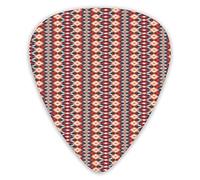 Guitar Picks 12 Pack Universal ABS Guitar Picks,Ethnic Indigenous Civilizations Ornamental Abstract Rhombus And Linesfor Acoustic and Electric Guitar
