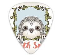 Guitar Picks 12 Pack Universal ABS Guitar Picks,Exotic Animal In Floral Frame Sloth Smile Theme With Cute Mammal Portraitfor Acoustic and Electric Guitar