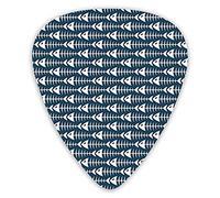 Guitar Picks 12 Pack Universal ABS Guitar Picks,Fish Bone Skeleton Pattern With Spines Sea Underwater Theme Illustrationfor Acoustic and Electric Guitar