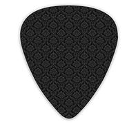 Guitar Picks 12 Pack Universal ABS Guitar Picks,Flourishing Traditional Damask Style With Floral Detailsfor Acoustic and Electric Guitar