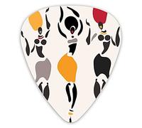 Guitar Picks 12 Pack Universal ABS Guitar Picks,Fractal Figures Of African Dancers In Bohemian Ethnic Festival Ceremony Ritual Imagefor Acoustic and Electric Guitar
