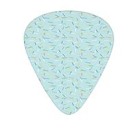 Guitar Picks 12 Pack Universal ABS Guitar Picks,Geometric Cool Line Art Vintage Color Scheme Traditional Geometric Elements,for Acoustic and Electric Guitar,Blue and Multicolor