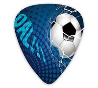 Guitar Picks 12 Pack Universal ABS Guitar Picks,Goal Football Flying Into Net Abstract Dots Pattern Background European Sportfor Acoustic and Electric Guitar