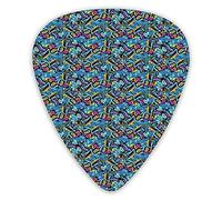 Guitar Picks 12 Pack Universal ABS Guitar Picks,Graffiti Art Lines Lips And Hearts With Arrows Love Inscription Teen Romancefor Acoustic and Electric Guitar