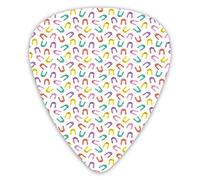 Guitar Picks 12 Pack Universal ABS Guitar Picks,Hand-Drawn Colorful Rabbits With Various Face Expressions Happy Cheerful Smilingfor Acoustic and Electric Guitar