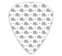 Guitar Picks 12 Pack Universal ABS Guitar Picks,Hand Drawn Sloths With Heart Pattern South American Animals With Cute Smilesfor Acoustic and Electric Guitar