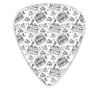 Guitar Picks 12 Pack Universal ABS Guitar Picks,Hand Drawn Wedding Cake Monochrome Sweets Hearts And Love Lettering Patternfor Acoustic and Electric Guitar