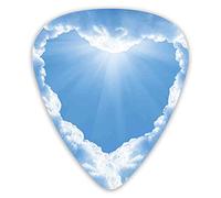 Guitar Picks 12 Pack Universal ABS Guitar Picks,Heart Shapedffy Cloud Romantic Magical Scenery With Sunbeams Creative Artworkfor Acoustic and Electric Guitar