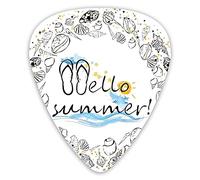 Guitar Picks 12 Pack Universal ABS Guitar Picks,Hello Summer Lettering Composition In A Circle With Sea Shellsfor Acoustic and Electric Guitar