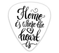 Guitar Picks 12 Pack Universal ABS Guitar Picks,Home Is Where The Heart Is Quote Hand Written Style Monochrome Designfor Acoustic and Electric Guitar