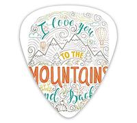 Guitar Picks 12 Pack Universal ABS Guitar Picks,I Love You To The Mountains And Back Quote Valentines Day Theme Exploration Outdoorsfor Acoustic and Electric Guitar