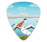 Guitar Picks 12 Pack Universal ABS Guitar Picks,Illustration Of A Funny Bird On The Waterside Fresh And Idyllic Countryside Riverfor Acoustic and Electric Guitar