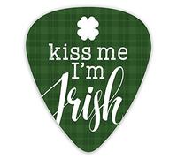 Guitar Picks 12 Pack Universal ABS Guitar Picks,Irish Clover Silhouette With Hand Lettering Quote On Plaid Backgroundfor Acoustic and Electric Guitar