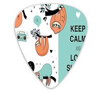 Guitar Picks 12 Pack Universal ABS Guitar Picks,Lazy Sleepy Bear Tribe Of Australian Sloths With Keep Calm Quote Cartoon Theme Artfor Acoustic and Electric Guitar