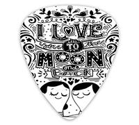 Guitar Picks 12 Pack Universal ABS Guitar Picks,Love Bugs Hugging Eyes Closed Ancient Relationship Feeling Connected Artworkfor Acoustic and Electric Guitar