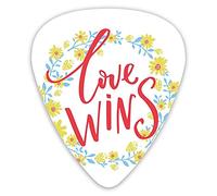 Guitar Picks 12 Pack Universal ABS Guitar Picks,Love Wins Quote Floral Wreath Motivational Inspiration Life Valentinesfor Acoustic and Electric Guitar