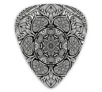 Guitar Picks 12 Pack Universal ABS Guitar Picks,Mandala Inspired Ethnic Artwork Hand Drawn Ethnic Paisley Pattern Boho Nativefor Acoustic and Electric Guitar