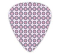 Guitar Picks 12 Pack Universal ABS Guitar Picks,Mandala Inspired Pattern Eastern Oriental Civilization Inspiration Heart Shapesfor Acoustic and Electric Guitar