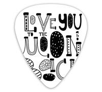 Guitar Picks 12 Pack Universal ABS Guitar Picks,Modern Graphic Style Love You Moon And Back Romantic Creative Valentines Dayfor Acoustic and Electric Guitar