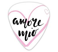 Guitar Picks 12 Pack Universal ABS Guitar Picks,My Love In Italian Language With A Pencil Sketch Drawn Heartfor Acoustic and Electric Guitar